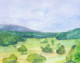 Kentucky Landscape Gouache Print
