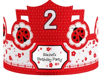 8 Custom Ladybug Party Hats - Birthday Party Hats - Party Supplies - 8 Count