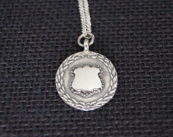 Vintage Silver Fob Medal Sterling Silver Vintage Medal - 1952 Sterling Silver Hallmarked Silver Fob Medal - Vintage Medallion Necklace