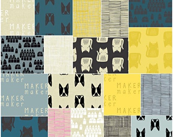 SALE Fabric Sarah Golden Maker Maker Fat Quarters 18 FQs Precut Cotton Linen Blend Quilting Fabric Andover
