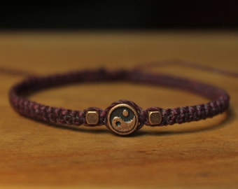 Plum bracelet copper bead