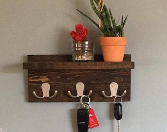 Key Holder Shelf Coat Rack Robe Hook Wall Decor Key Holder Shelf Coat Rack Robe Hook Wall Decor