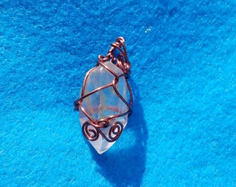 Wire Wrapped Quartz Crystal Pendant