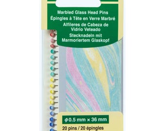 Clover Marbled Glass Head Pins Part No. 2511