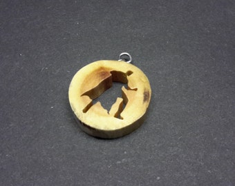 Superman Necklace made from Maple - hand cut with scroll saw - FREE SHIPPING