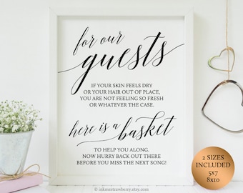 Wedding Bathroom Basket Sign Printable Wedding Restroom Basket Sign, Wedding Bathroom Decorations, Wedding Bathroom Baskets Sign Download