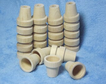 1-1/16" Wooden Flower Pots
