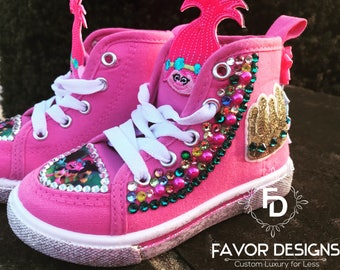 Custom Poppy Troll high top shoes