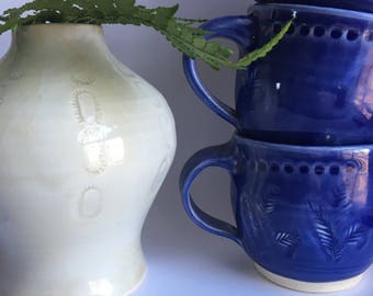 Cobalt Blue Mug, 8 oz. Mug, Handmade Pottery Mug