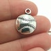 10 Baseball Charms, Silver Baseball, Sports Charms (1-1072)