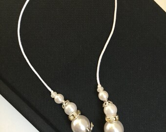 String Beaded Bookmarker Pearl