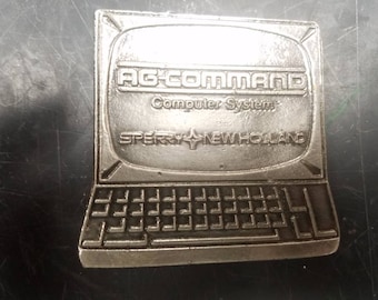vintage A G command computer belt buckle