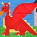 Dragon quilt pattern with multiple sizes