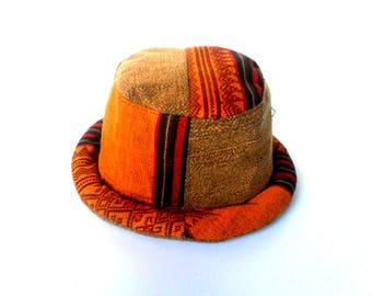 Bucket Hat Boho Hat Hippie Hat Hipster hat Bohemian hat Sun Hat gift, Rolled brim Summer Hat