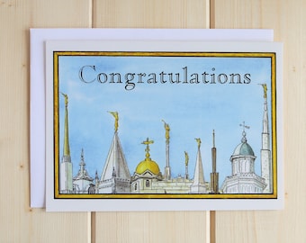 LDS Temple Greeting Card - Congratulations