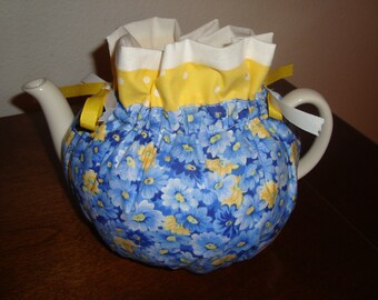 Yellow and Blue Flowers Tea Pot Cozy