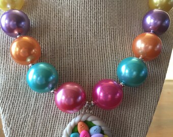 Easter Basket Polymer Clay Necklace