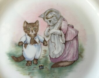 Adorable Royal Albert Beatrix Potter Porcelain Child's Plate "Tom Kitten"