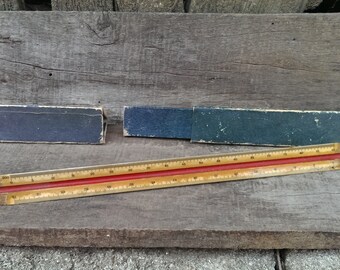 Vintage European Scale Ruler, 6 Scales, Old Triangular Ruler from 1960s, Vintage Drafting Tool