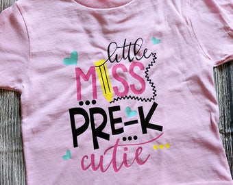 Pre k girls shirt, pre k shirt, pre k cutie shirt, first day of school shirt, first day of Pre-K shirt, girls Pre-K shirt, back to school