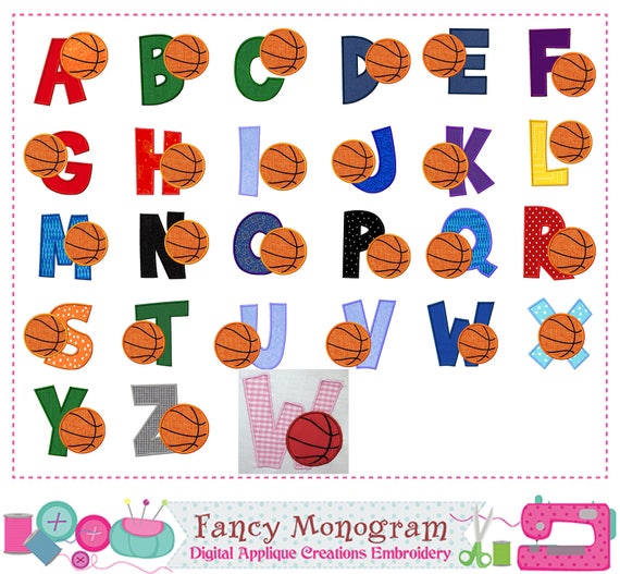 Basketball Monogram appliqueBasketball Letters