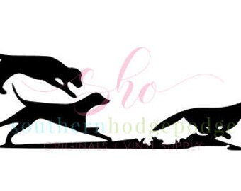 Walker dogs running Fox design/ SVG file/ svg design/ dogs chasing fox/ dogs/ fox/ dog svg/ fox svg/ silhouette