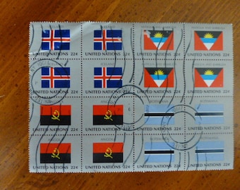 UNITED NATIONS POSTAGE ~~ World Flags 1986