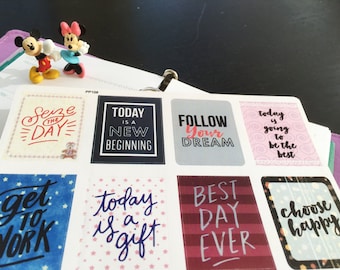PP108 -- Set of 8pcs Inspiration Quote Life Planner Stickers || Perfect 4 Erin Condren, Limelife, Plum Paper, Filofax Planners
