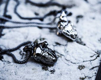 Anatomical Heart Necklace - (Sterling Silver 925, Made in Italy )
