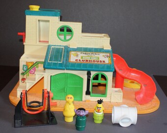 Vintage Fisher Price Little People #937 Sesame Street Clubhouse 1977