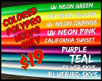 19 Dollar 5/8" Colored PolyPro Hula Hoop SALE! You choose size. 20 Color Options