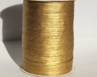 Gold Metallic Raffia Ribbon for Wedding Favors, Gift Wrapping and Packaging