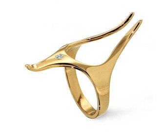 ANUBIS Ring, Alternative Engagement Ring, Egyptian Ring, Unique Gold Ring, Statement Ring, Mothers Day Gift
