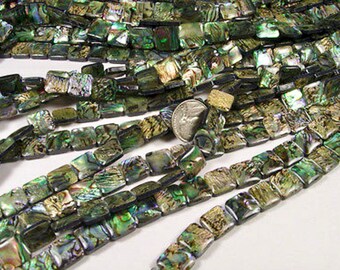 1 strand 32 pieces abalone inlaid designer beads