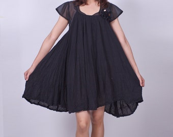Shinning Stars - Black - Short Dress - idea2love