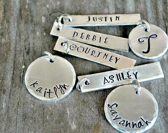 Personalized Name Charm- Hand Stamped Name Charm - Silver Name Charm - Name Jewelry - Add On