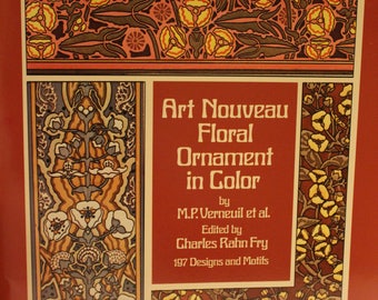 Free Shipping!! Art Nouveau Floral Ornament in Color by M. P. Vernevuil et al. - New - SNSS3