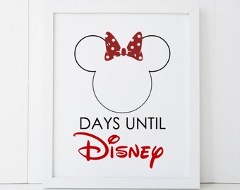 Disney Vacation Days Until Countdown Disneyland World Minnie Mouse Gift Home Printable Wall Art INSTANT DOWNLOAD DIY Disney Vacation Days Until Countdown Disneyland World Minnie Mouse Gift Home Printable Wall Art INSTANT DOWNLOAD DIY