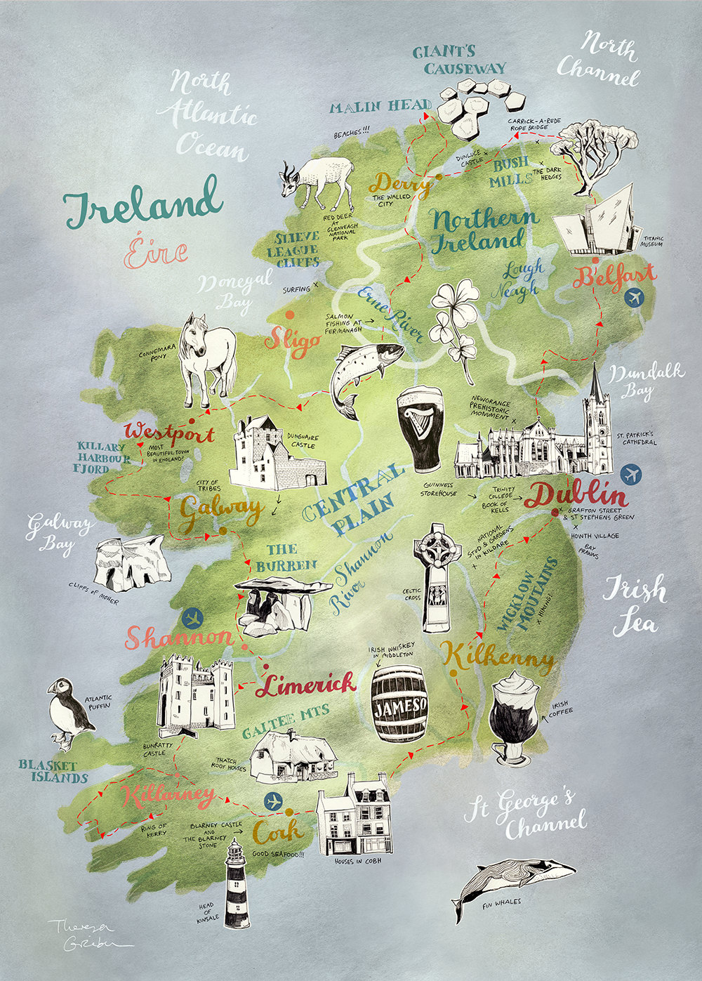 Large Print Ireland Map Ireland poster large Ireland art