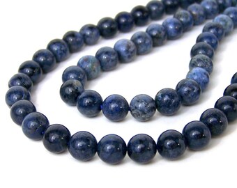 Blue Dumortierite Beads, 8mm round natural gemstone bead (593S)
