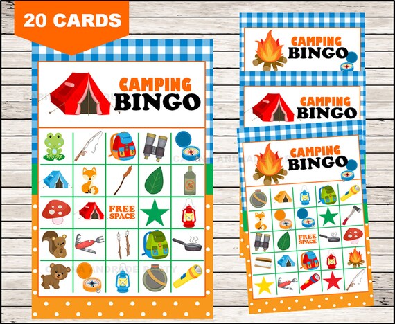 Camping bingo free printable template