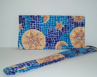 Mosaic Sun Checkbook cover and key Fob