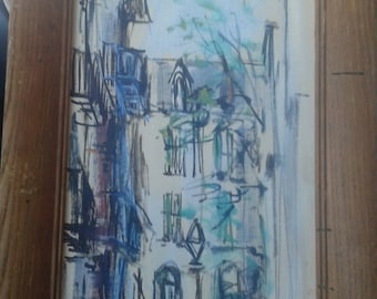 Vintage 1960's Impressionist Painting On Board /Signed Lila