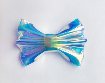 MINI Clear Iridescent Jelly Bow, baby girl, baby headband, girl toddler, headband, baby gift, toddler hair clips