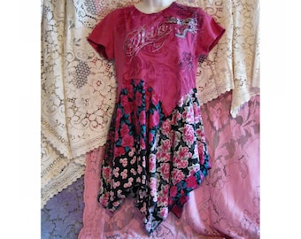 REDUCED, Tunic, Altered Couture, Eclectic, Bohemian, Junk Gypsy, Whimsical, Shabby couture eco repurposed clothing, skin, Paris look, Q54