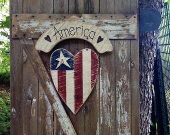 Americana, Primitive American Flag, American Flag, Summer Decor, 4th of July, Rustic Flag , Primitive Summer Decor, Patriotic Decor