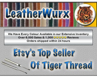Full Spools of Tiger/Ritza 25 thread (0.6mm @ 1,000M, 0.8 and 1.0mm @ 500M, 1.4 and 1.7mm @ 250M)