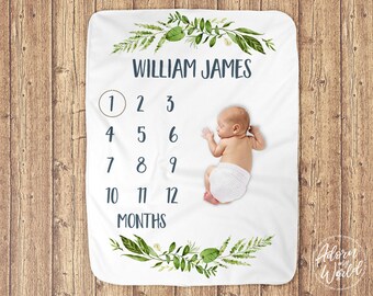 Baby Boy Milestone Blanket, Gift For Baby Boy, Milestone Blanket Boy, Baby boy Blanket, Monthly Milestone Blanket, Boys Blanket, Baby Boy