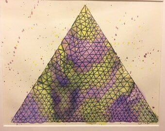 Purple pyramid watercolor