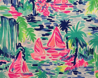 multi salt in the air dobby cotton fabric square 18"x18" ~ lilly spring 2018 ~ lilly pulitzer